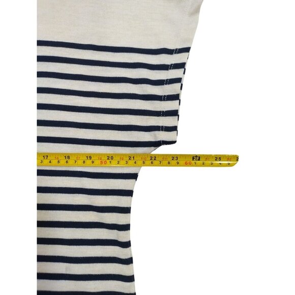 Striped short sleeve casual top by Max Studio London, navy and white. Size XS. - Picture 6 of 7